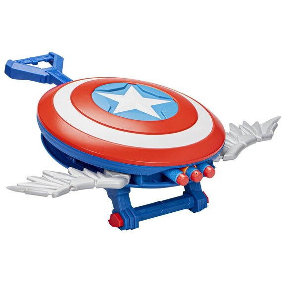 Marvel Mech Strike Mechasaur Captain America Nerf Blaster Shield Darts Wings Set - Picture 5 of 12